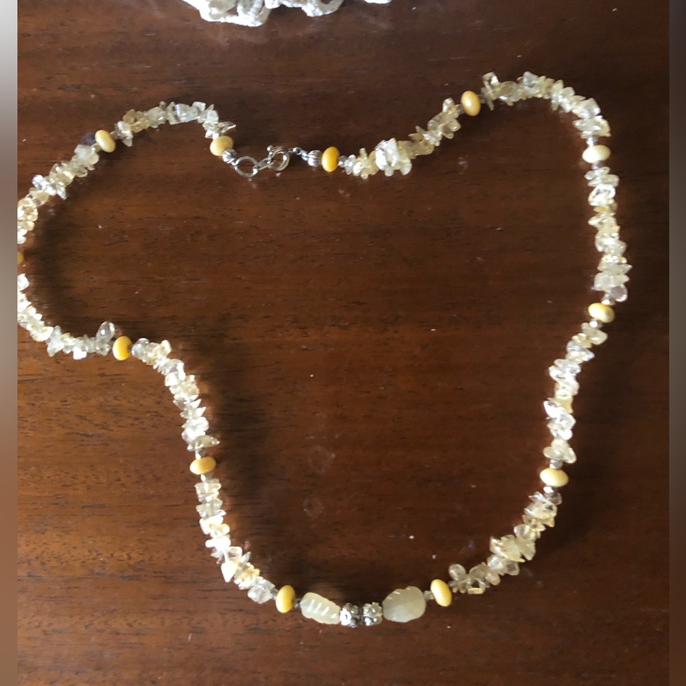 Citrine Stone Chip Necklace - 837 $20 or $15 w/offer
